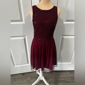 Speechless Burgundy Lace Dress